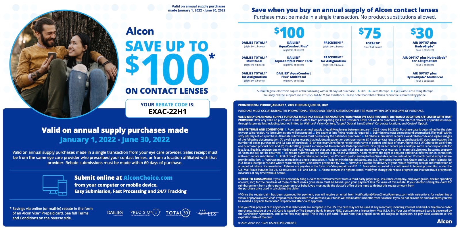 Rebate Form For Alcon Contact Lenses