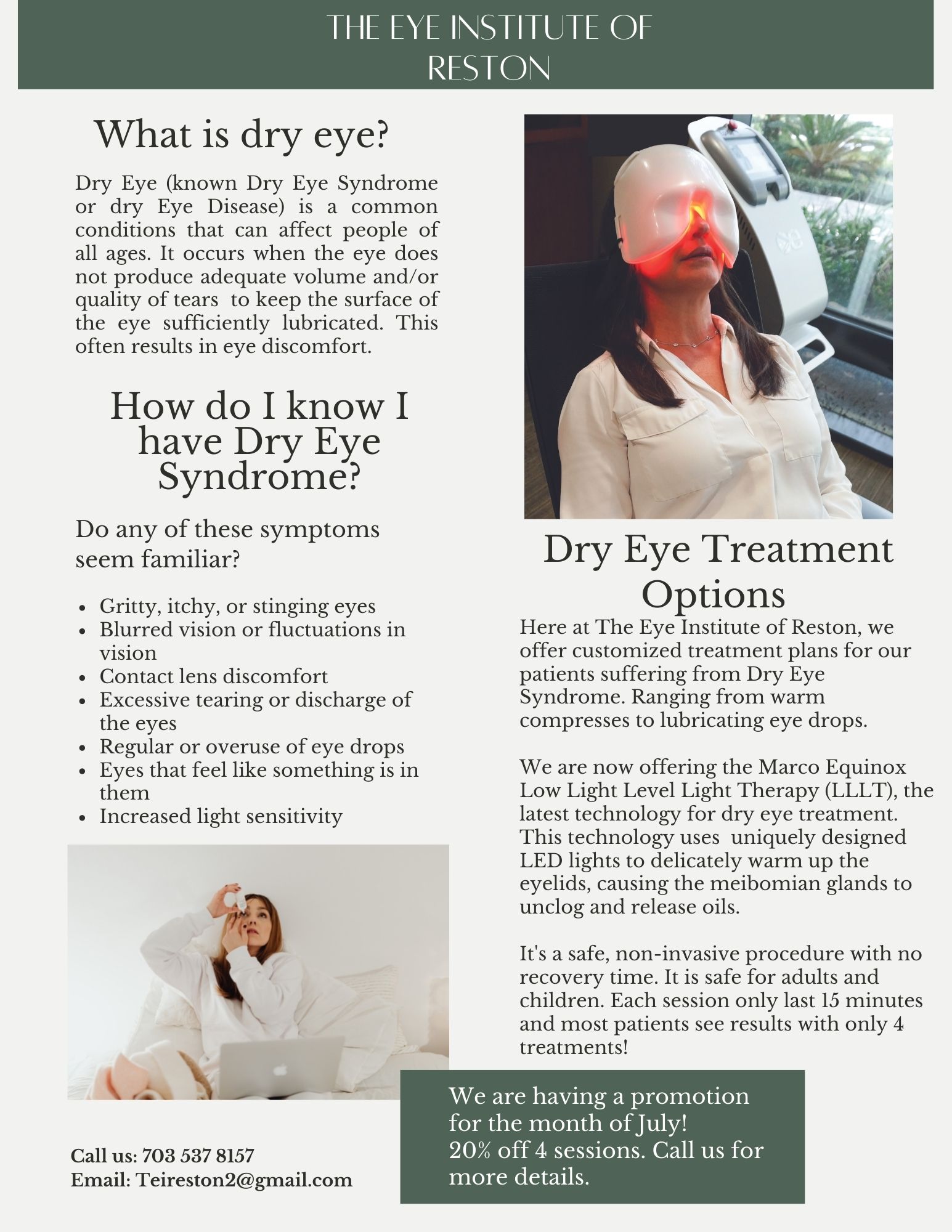 Dry Eye in Reston, VA Eye Institute of Reston